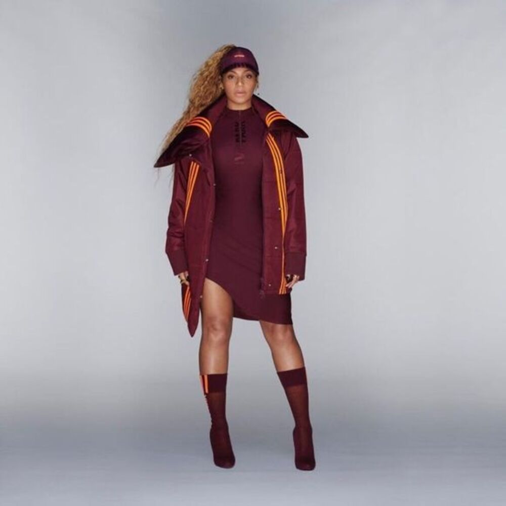 Adidas x IVY PARK Asymmetrical Neon Orange Burgundy Jacket Medium - Picture 3 of 11